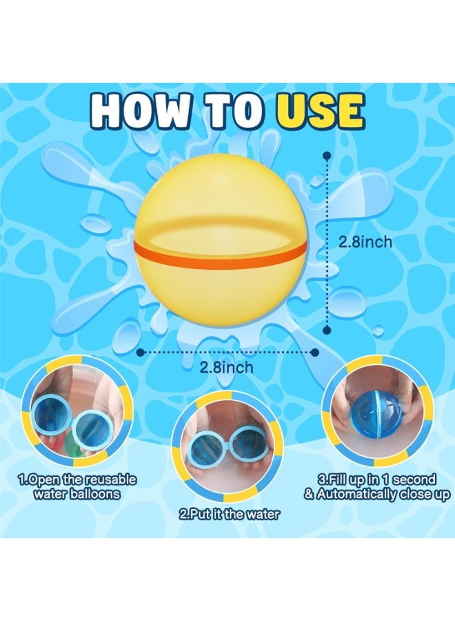 Water Balloons Reusable 25 PCS Soft Silicone Water Splash Ball for Kids School Self-Sealing Refillable Water Ballfor Kids Adults Fun Water Fight Game Summer Swimming Pool Party Supplies - Image 3